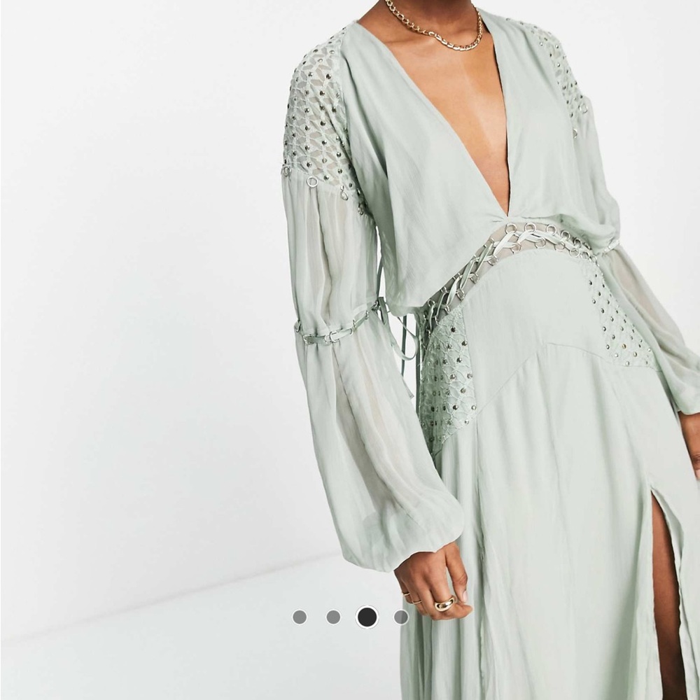 ASOS Sage Green Embellished Dress